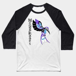 Humming Bird (Nenookaasi) Purple Baseball T-Shirt